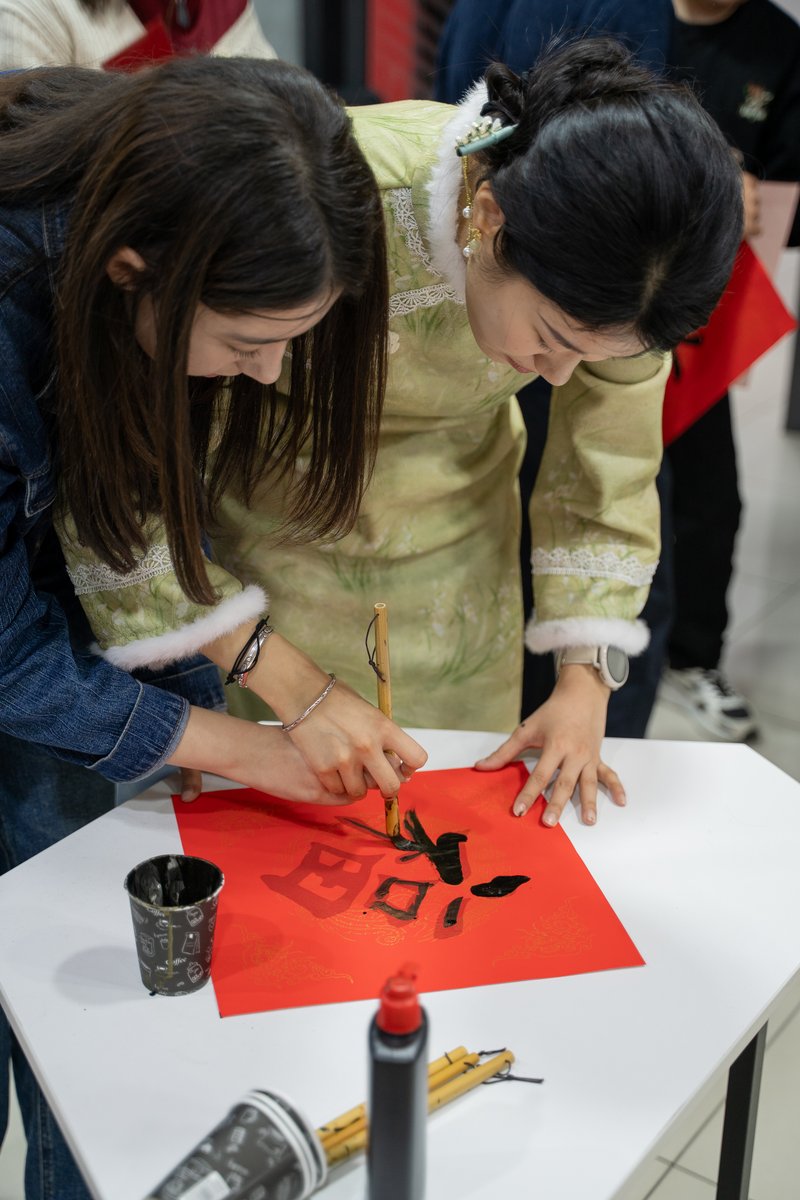 Calligraphy class in session